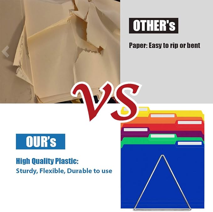 36 Pack Plastic File Folders Colored — view 2