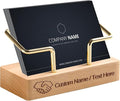 HJX Custom Business Card Holder Desk-Personalized Engraved Wooden Business Card