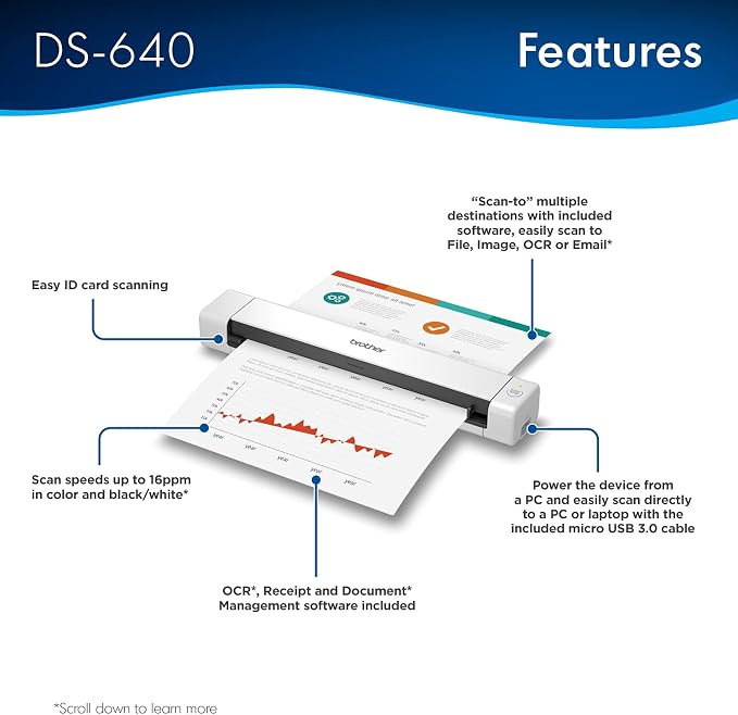 Brother DS-640 Compact Mobile Document Scanner — view 3
