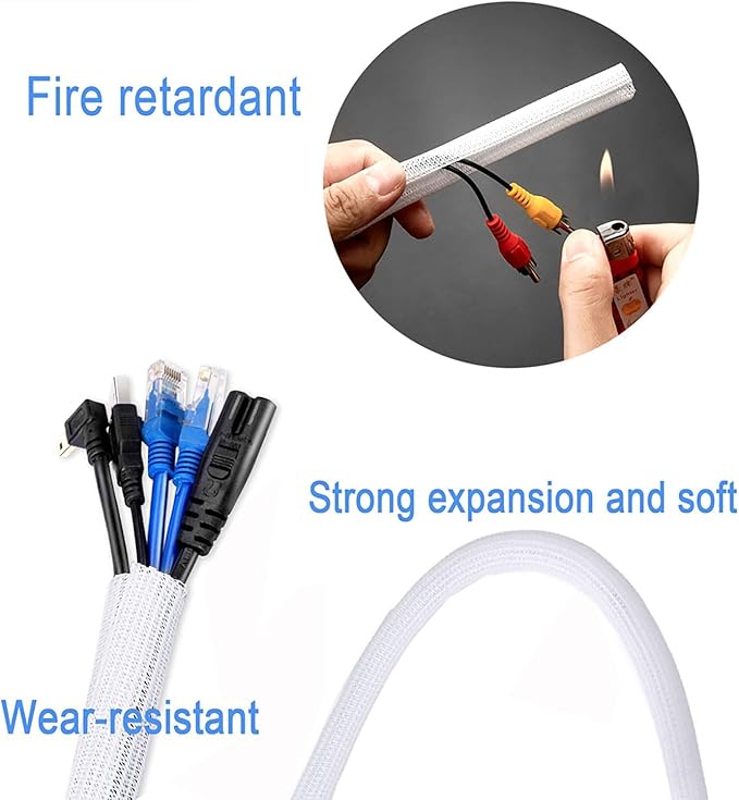 QCSIW 3/4"-25ft Braided Cable Sleeve Protector — view 7