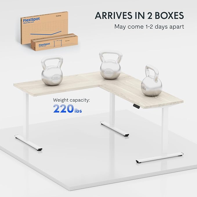 FLEXISPOT L Shaped Standing Desk, 63 x 55 Inch Electric Height Adjustable — view 6