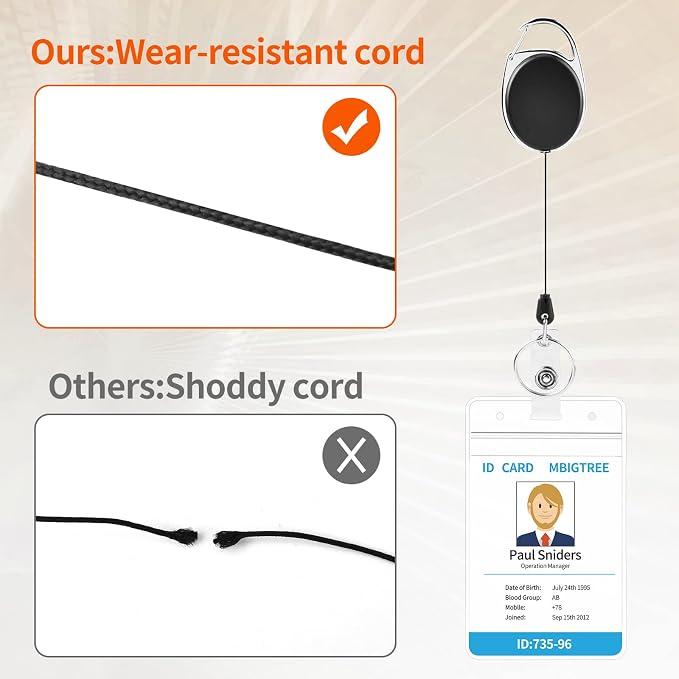 5 Pack ID Badge Holder, Badge Holder Retractable Clip — view 5