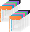 Binder Pocket Organizer Folders, 12 Pack Expandable Files Bag Plastic Envelopes