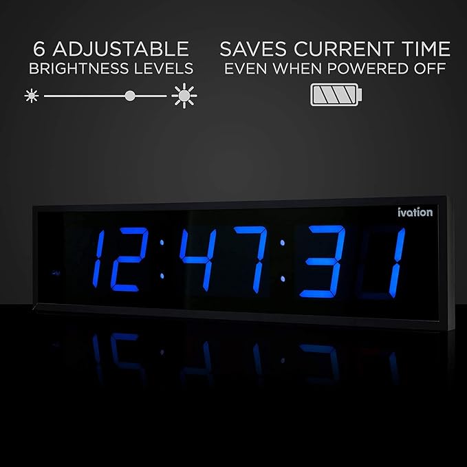 Ivation Oversized 36" Large Digital LED Clock | Big Digital Clock — view 4