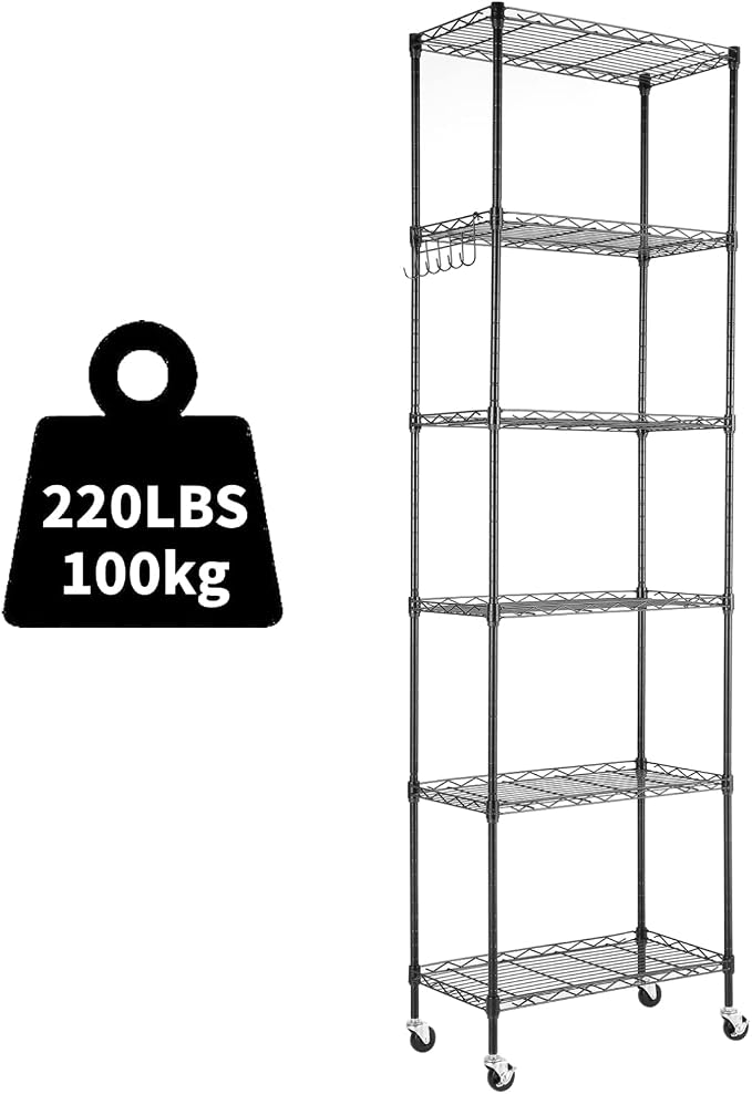 Himimi 6-Tier Storage Shelf Units, Adjustable Wire Shelving — view 7