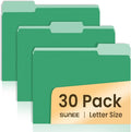 SUNEE File Folders, 30 Pack Manilla Folders 8.5 x 11, Colored File Folders Home