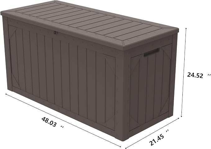 PATIOEASY Outdoor Storage Box 100GAL Waterproof Resin Deck Box, UV-Resistant — view 2