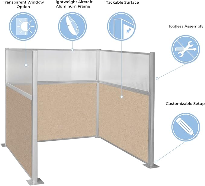 Versare Hush Panel Cubicle Kit | Workstation Partition Walls | Sound Dampening — view 5