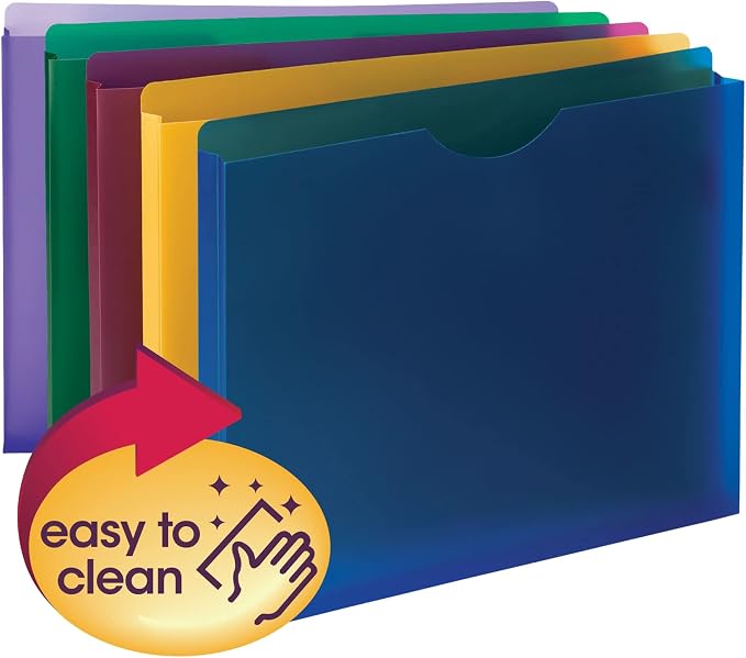 Smead Poly Expanding File Jacket, Straight-Cut Tab, 1” Expansion, Letter Size — view 5