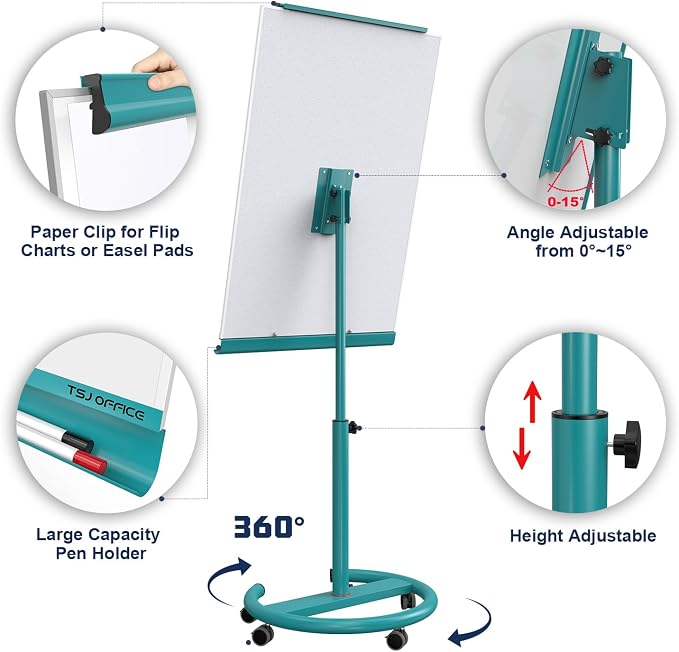 TSJ OFFICE Rolling Whiteboard Standing — view 2