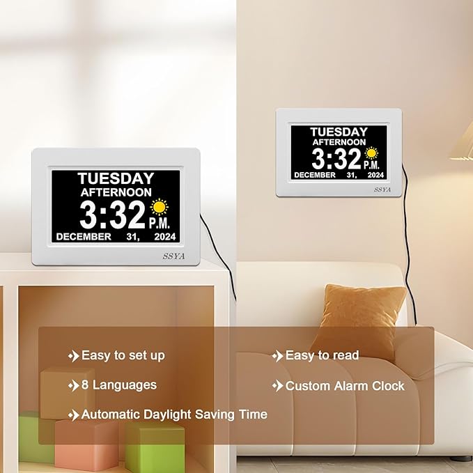 SSYA Digital Calendar Alarm Clock — view 6