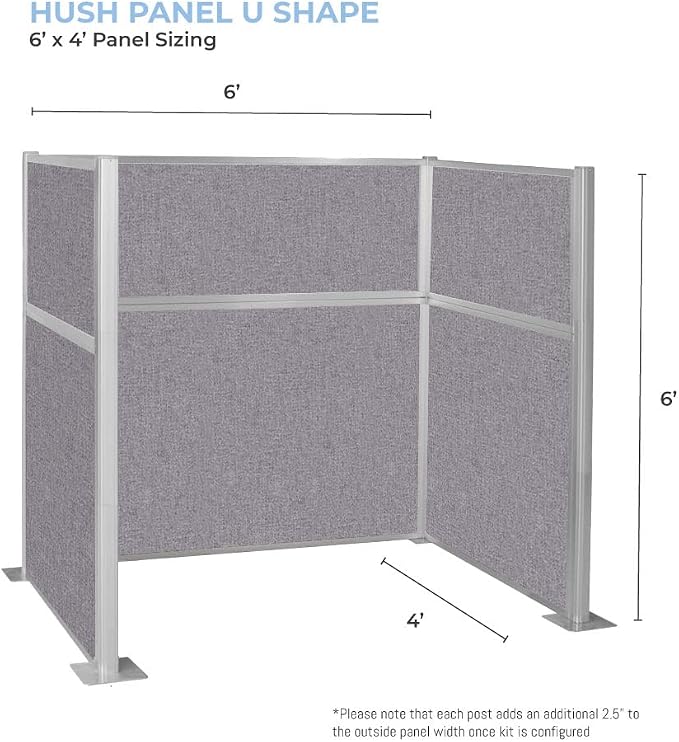 Versare Hush Panel Cubicle Kit | Workstation Partition Walls | Sound Dampening — view 4