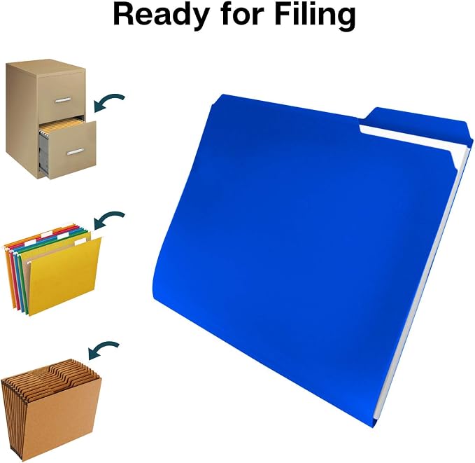 Dunwell Plastic Colored File Folders, 1/3 Tab Filing Folders — view 6