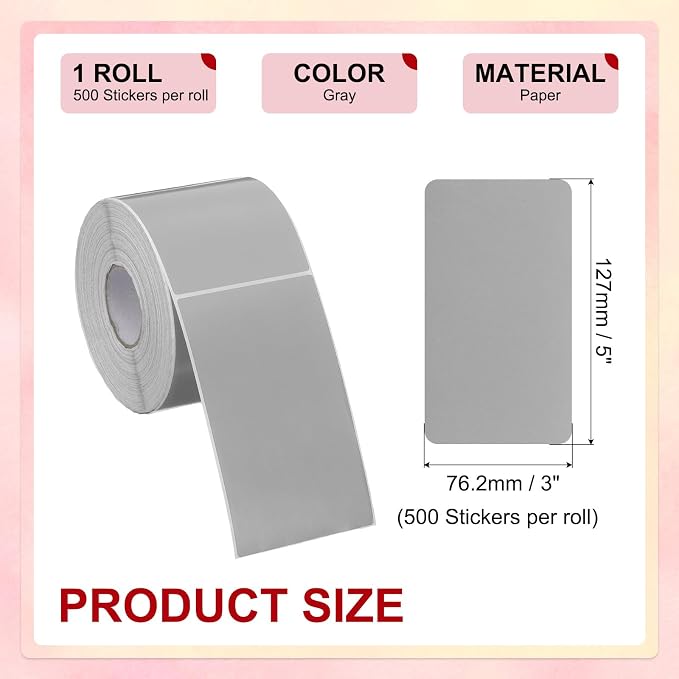 PATIKIL 3 x 5 Inch Rectangle Inventory Color Coding Labels 1 Roll, Square — view 2