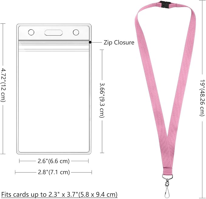 24-Pack Pink Breakaway Lanyards — view 3