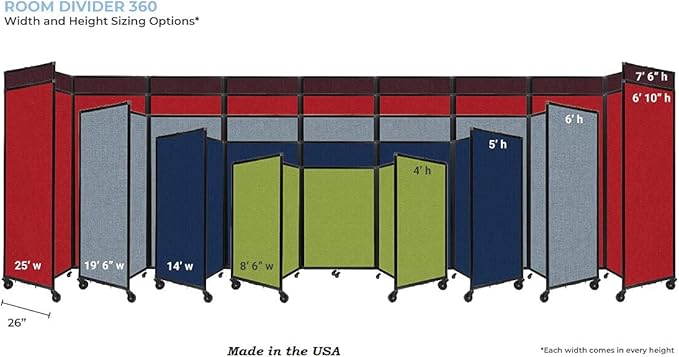 Versare Room Divider 360 Portable Wall Partition | Folding Panels | Large — view 2