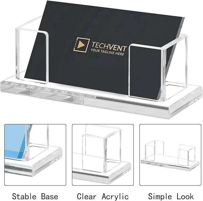 Weiai Acrylic Business Card Holder Stand — view 2