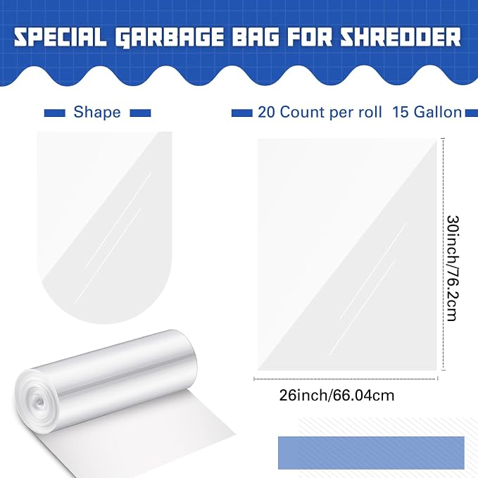 Baderke 40 Pcs Shredder Bags 15 Gallon Paper Shred Waste Bags 26'' x 30'' White — view 2