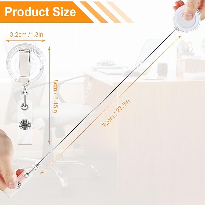 100 Pack Retractable Badge Reel Clips — view 2