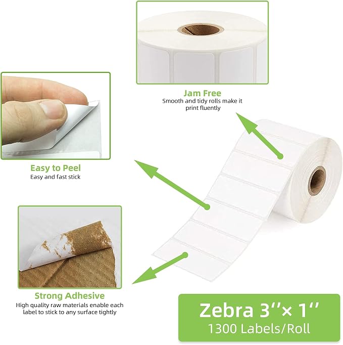 Compatible 3" x 1" Direct Thermal Labes Replacement — view 4