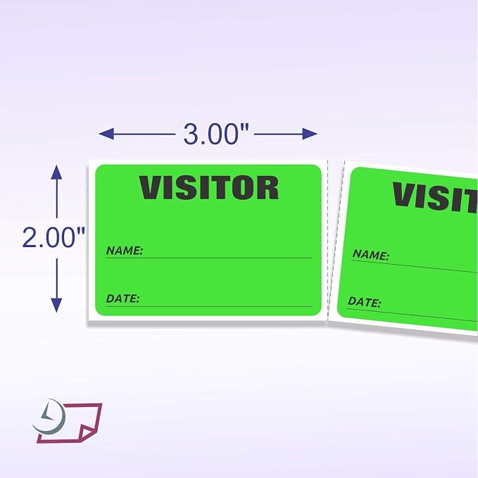 NextDayLabels - 3 x 2 Visitor Labels Pass, ID Labels and Safety Identification — view 2