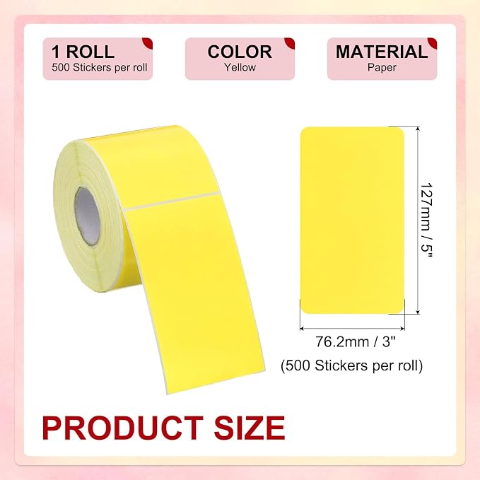 PATIKIL 3 x 5 Inch Rectangle Inventory Color Coding Labels 1 Roll, Square — view 2