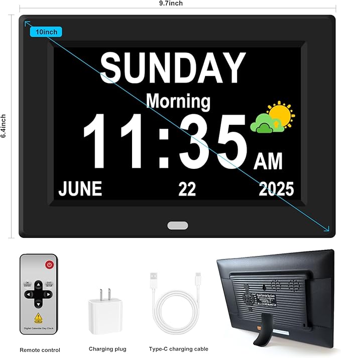 10'' Large Display Digital Alarm Clock — view 2