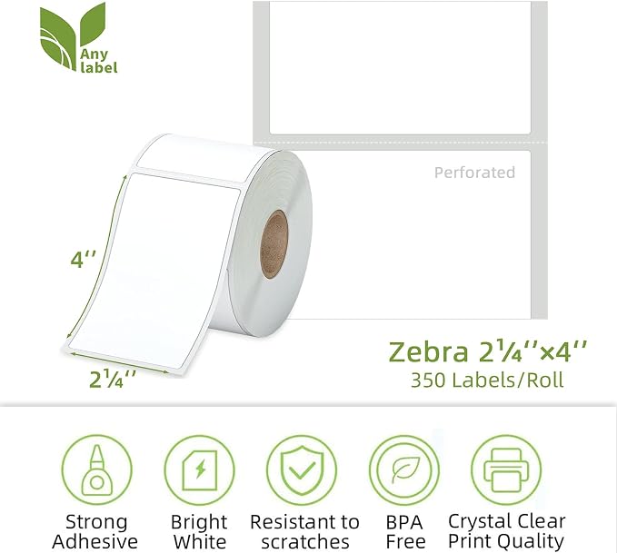 Compatible 2-1/4" x 4" Direct Thermal Labels Replacement — view 2