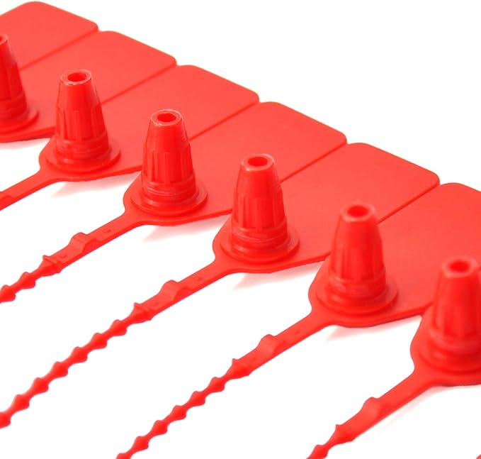 100Pcs Plastic Tamper Shipping Seals Pull-Tite Security Seal Signage Numbered — view 2
