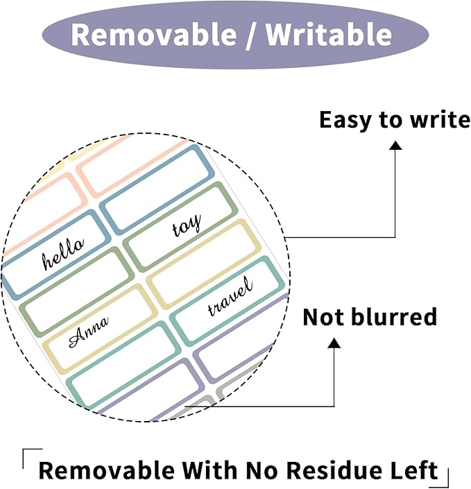 STARLIBOO Removable Labels, Removable Colored Labels Stickers, Self-Adhesive — view 2