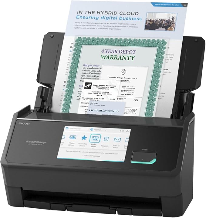 ScanSnap iX2500 Premium Wireless or USB High-Speed Cloud Enabled Document