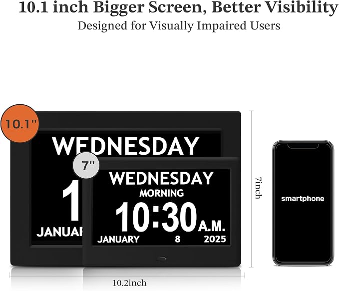 10.1'' Digital Clock, 1280*800p HD Extra Large Display, Digital Clock — view 3
