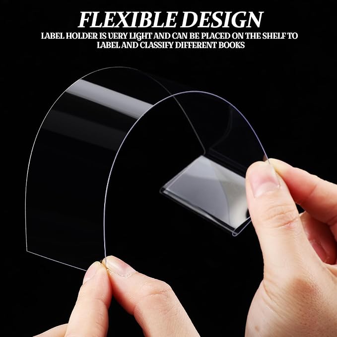 Containlol 15 Pieces Moveable Shelf Label Holders Clear Shelves Tags Moveable — view 4