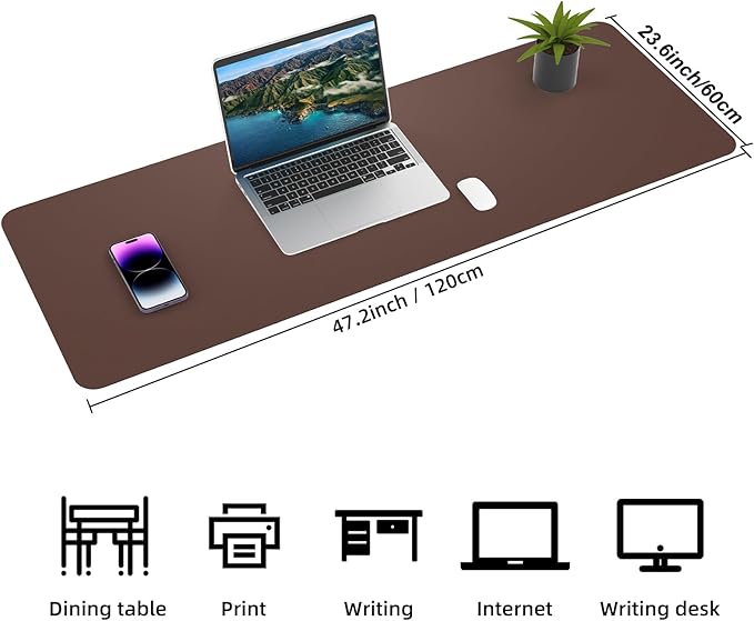 Leather Desk pad Protector, Large Desk mat — view 2