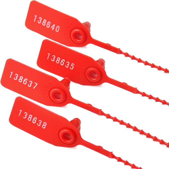 100Pcs Plastic Tamper Shipping Seals Pull-Tite Security Seal Signage Numbered — view 4
