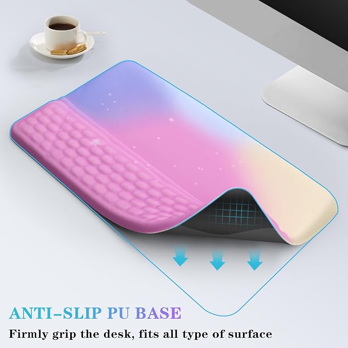 Computer Keyboard Stand with Wrist Rest, Ergonomic Tilted Keyboard Holder — view 4