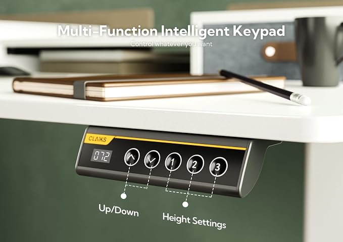 Claiks Standing Desk with Drawers, Adjustable Stand Up Electric Small Standing — view 7