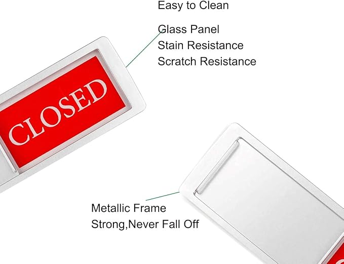 Open Closed Sign for Business Door, Open Signs privacy Slide Door Sign — view 4