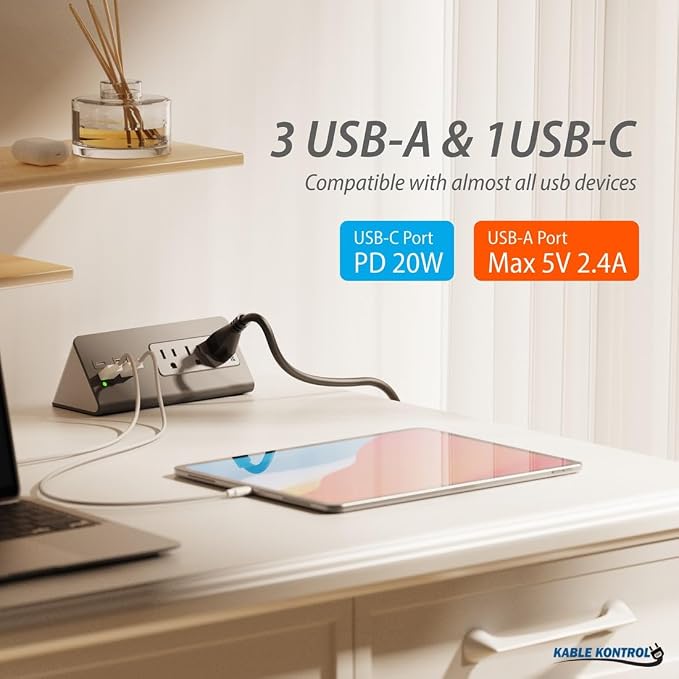 Kable Kontrol Desk Clamp Power Strip — view 3