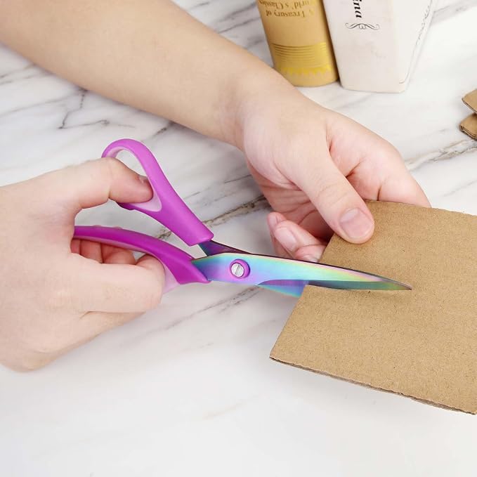 Zicolu 8.5" Scissors All Purpose, Titanium Coating Sharp Blade, Soft — view 7