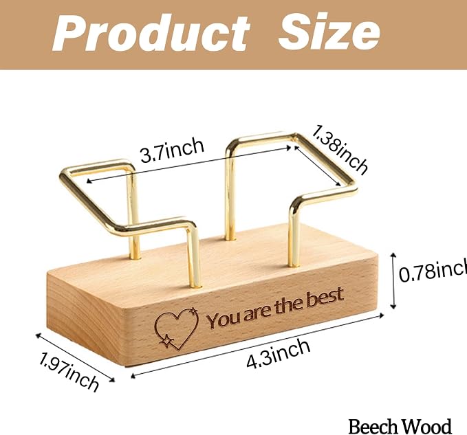 HJX Custom Business Card Holder Desk-Personalized Engraved Wooden Business Card — view 2