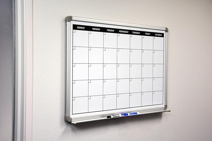 Month Calendar Dry-Erase Scheduling Whiteboard 36" x 24" — view 2