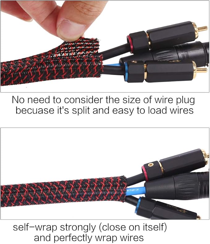 Alex Tech 10ft - 3/4 inch Cord Protector Wire Loom Tubing Cable Sleeve Split — view 2
