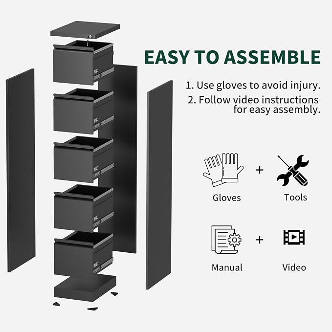 Yukimo 2 Drawer File Cabinet — view 7