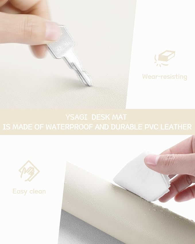 YSAGi Non-Slip Leather Desk Pad, Desk Matt — view 5