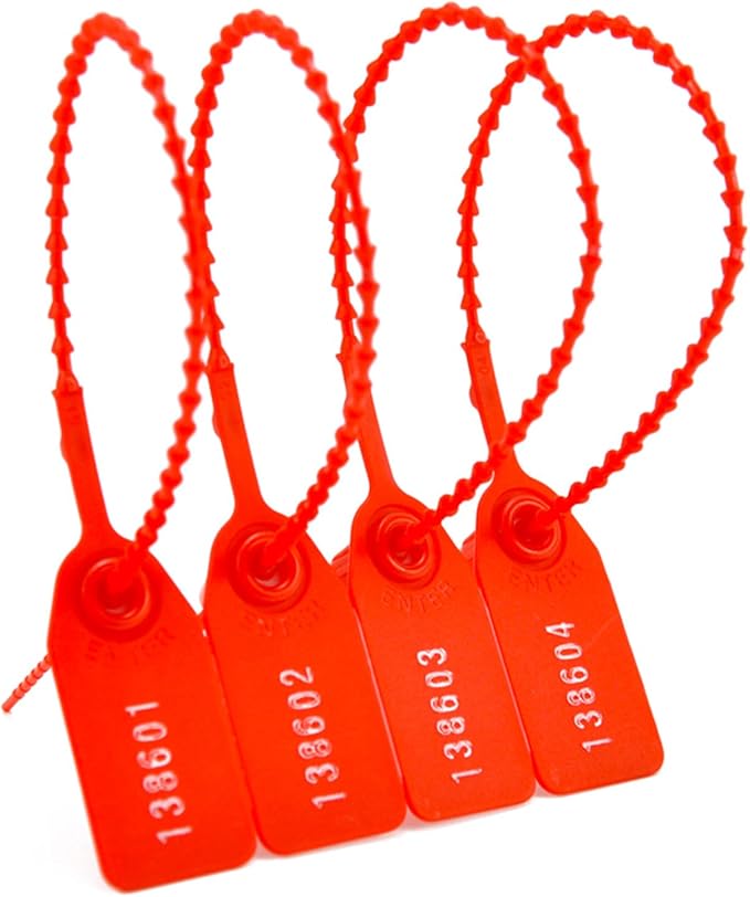 100Pcs Plastic Tamper Shipping Seals Pull-Tite Security Seal Signage Numbered