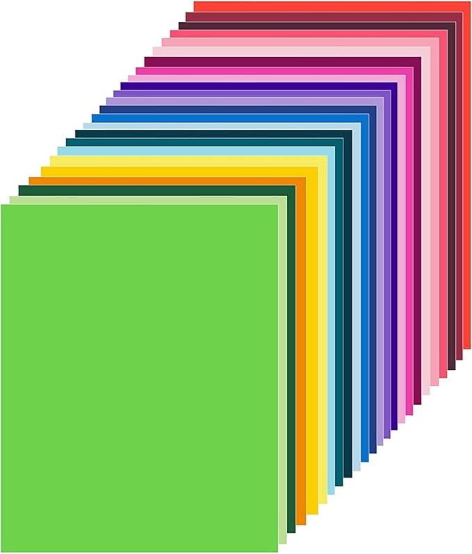 LIVHOLIC 200 Colored Cardstock Paper, Colorful Card Stock 250 GSM Heavy Weight