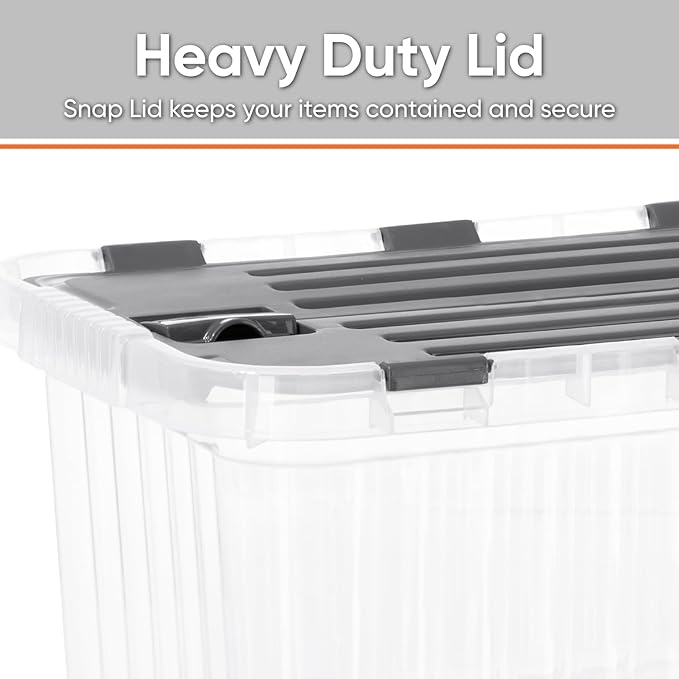 Superio Storage Bins with Lids, Stackable Totes, BPA Free, Odor Free, Organizer — view 3