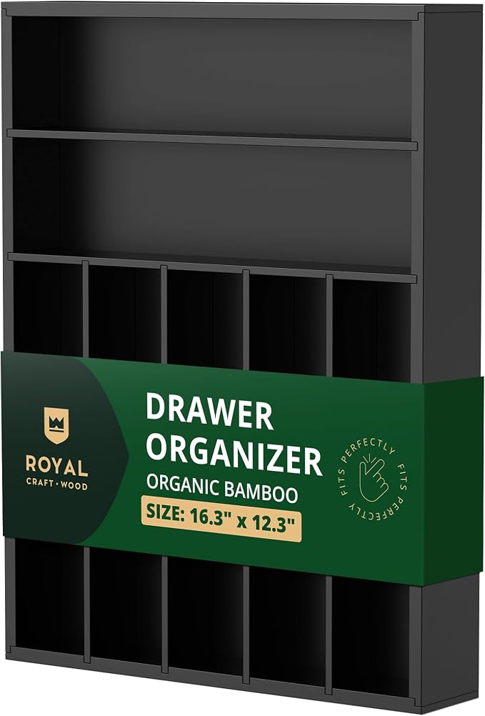 ROYAL CRAFT WOOD Luxury Bamboo Kitchen Drawer Organizer