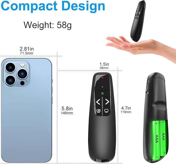 Wireless Presentation Clicker PowerPoint Presenter Remote : USB Type C Clicker — view 5